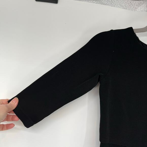 Alice + Olivia Employed 3/4 Sleeve Skater Mini Dress Women's Size 0 Black Lined - Picture 4 of 10